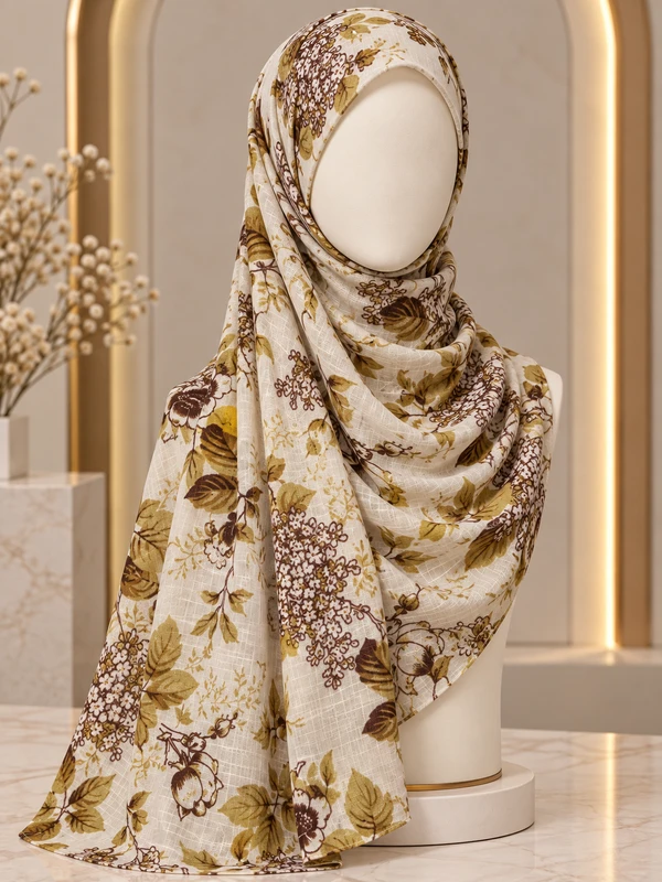Mustard Golden - Premium Printed Lawan Hijab